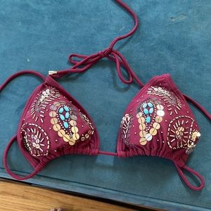 Vs swim top maroon wine color